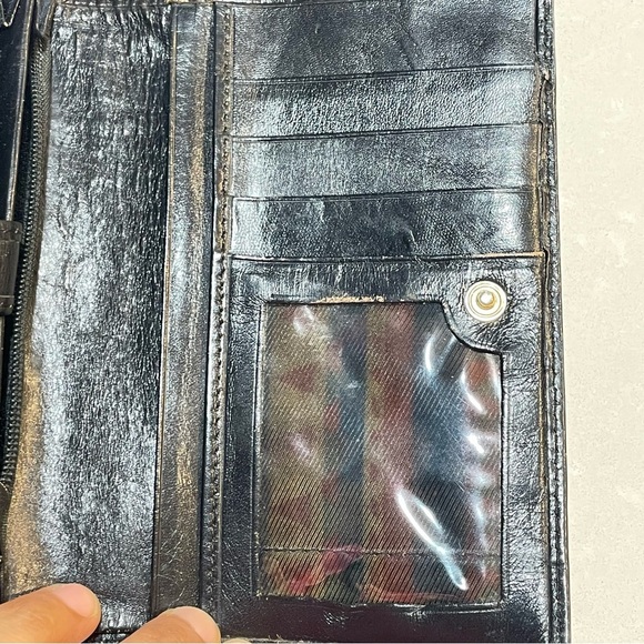 UNI DESIGNS CANADA BLACK LEATHER TRIFOLD CUIR WALLET WOMEN - Picture 8 of 16